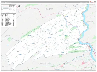 Perry County, PA Classic style ZIP Code wall map