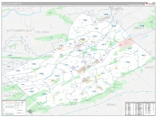 Schuylkill County, PA Classic style ZIP Code wall map