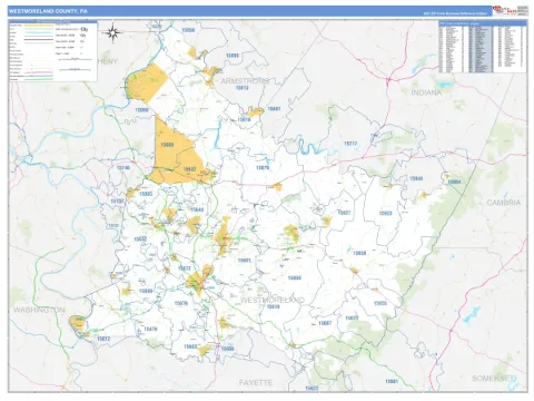 Westmoreland County, PA map