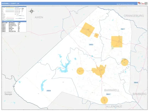 Barnwell County, SC map