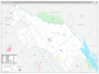Calhoun County, SC Classic style ZIP Code wall map