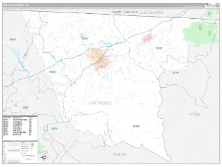 Cherokee County, SC Classic style ZIP Code wall map