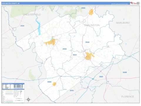 Darlington County, SC map