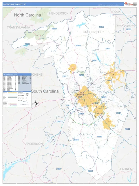 Greenville County, SC map
