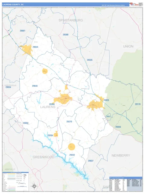 Laurens County, SC map