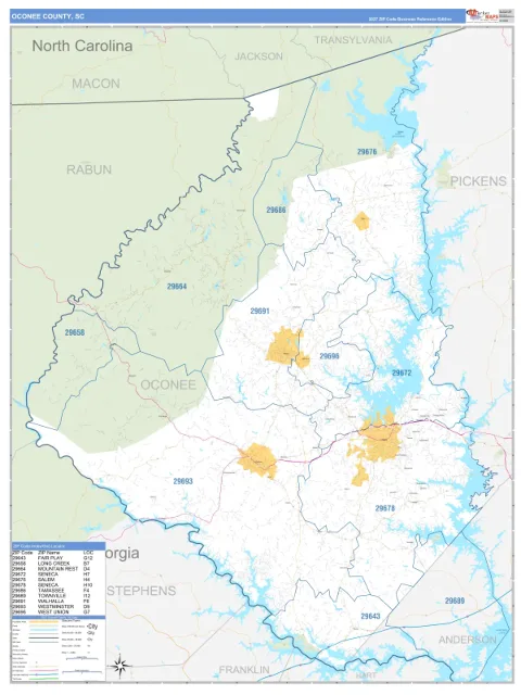 Oconee County, SC map