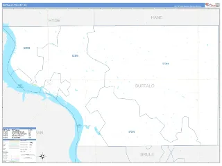 Buffalo County, SD Business Reference style ZIP Code wall map
