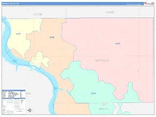 Buffalo County, SD ColorCast style ZIP Code wall map
