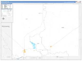 Butte County, SD Business Reference style ZIP Code wall map