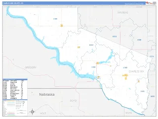 Charles Mix County, SD Business Reference style ZIP Code wall map