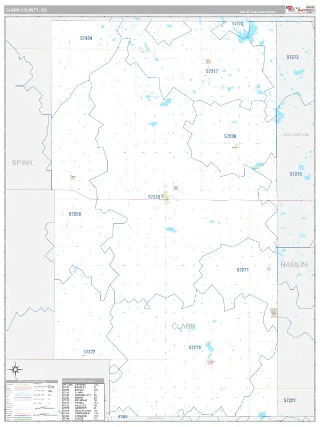 Clark County, SD Classic style ZIP Code wall map