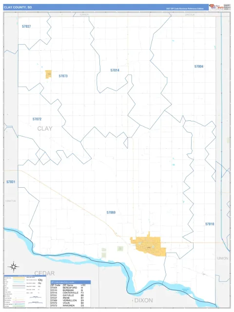 Clay County, SD map