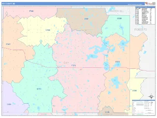 Day County, SD ColorCast style ZIP Code wall map