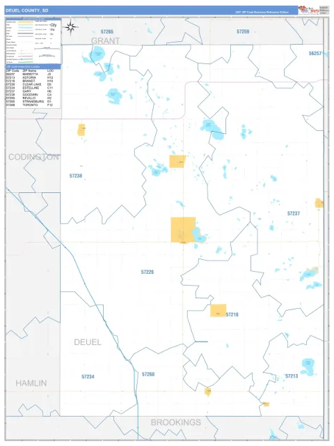 Deuel County, SD map