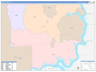 Dewey County, SD ColorCast style ZIP Code wall map