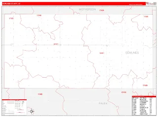 Edmunds County, SD RedLine style ZIP Code wall map
