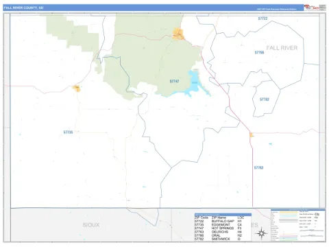 Fall River County, SD map
