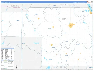 Grant County, SD Business Reference style ZIP Code wall map