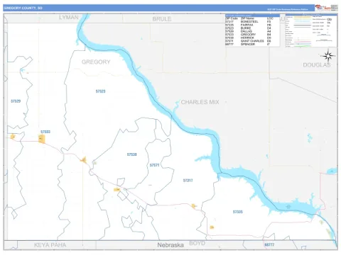 Gregory County, SD map