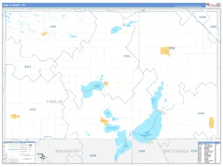 Hamlin County, SD Business Reference style ZIP Code wall map
