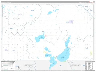 Hamlin County, SD Classic style ZIP Code wall map