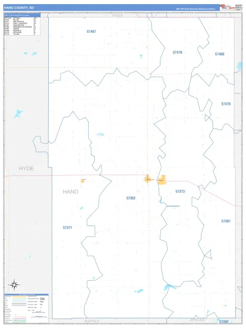 Hand County, SD map