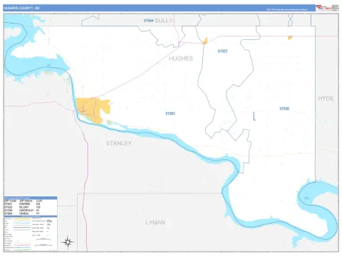 Hughes County, SD map