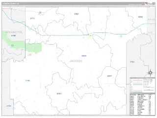 Jackson County, SD Classic style ZIP Code wall map