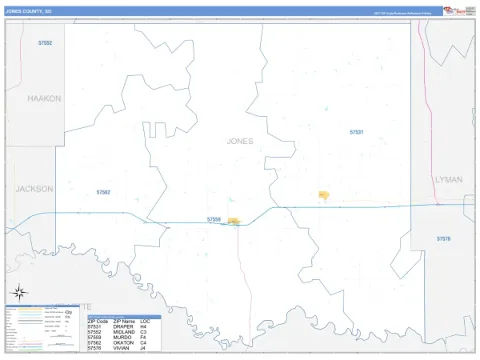 Jones County, SD map