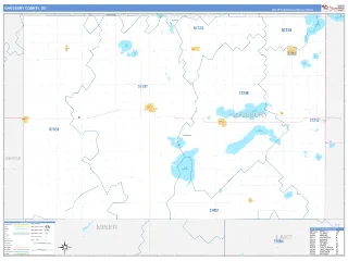 Kingsbury County, SD Business Reference style ZIP Code wall map