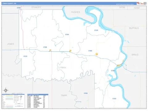 Lyman County, SD map