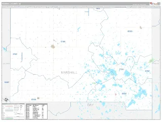 Marshall County, SD Classic style ZIP Code wall map