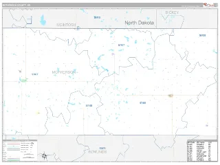 McPherson County, SD Classic style ZIP Code wall map