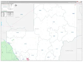Meade County, SD Classic style ZIP Code wall map