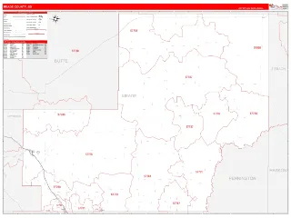 Meade County, SD RedLine style ZIP Code wall map