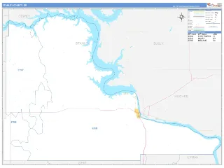 Stanley County, SD Business Reference style ZIP Code wall map