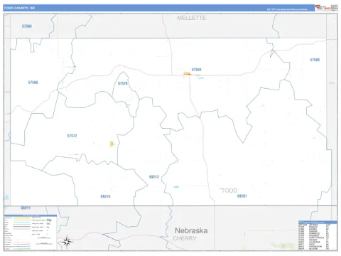 Todd County, SD map