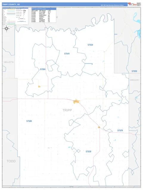 Tripp County, SD map