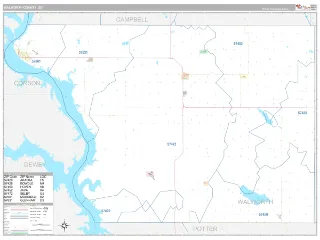 Walworth County, SD Classic style ZIP Code wall map