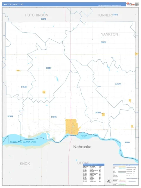 Yankton County, SD map