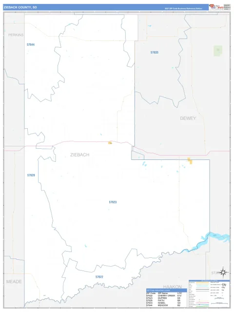 Ziebach County, SD map