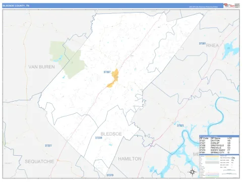 Bledsoe County, TN map
