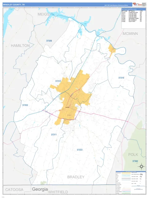 Bradley County, TN map