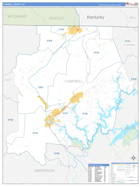 Campbell County, TN map