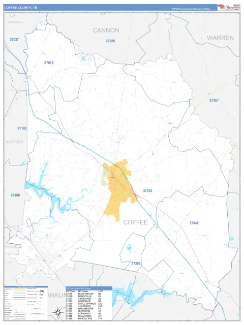 Coffee County, TN map