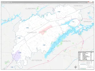 Grainger County, TN Classic style ZIP Code wall map