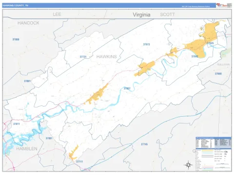Hawkins County, TN map