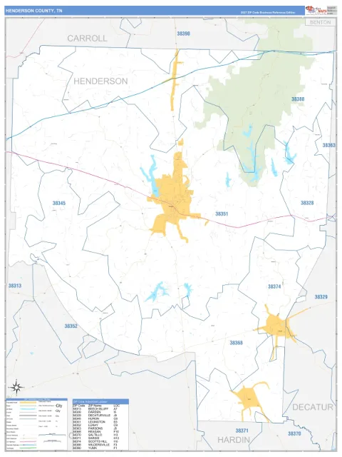Henderson County, TN map