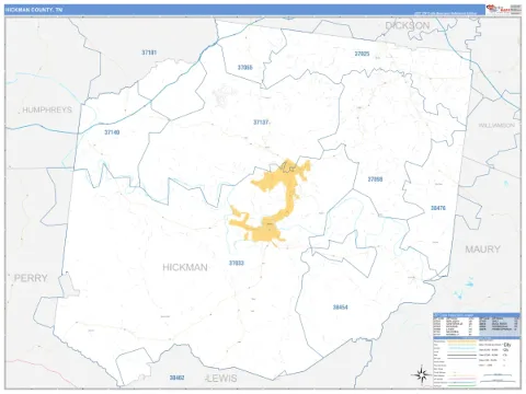 Hickman County, TN map