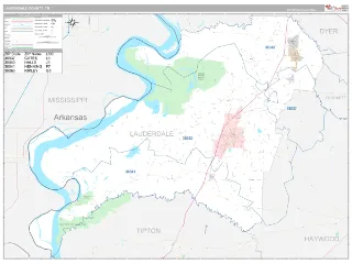 Lauderdale County, TN Classic style ZIP Code wall map